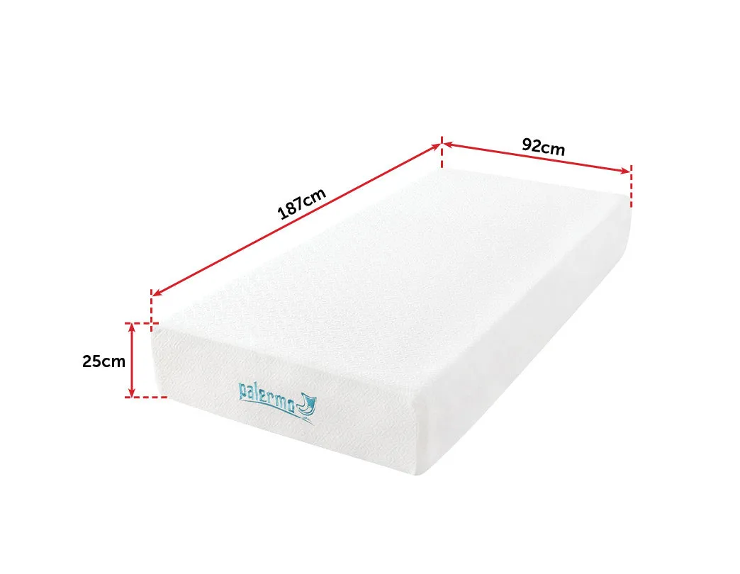 Single - Gel Memory Foam Mattress - Dual-Layered - CertiPUR-US Certified 25cm