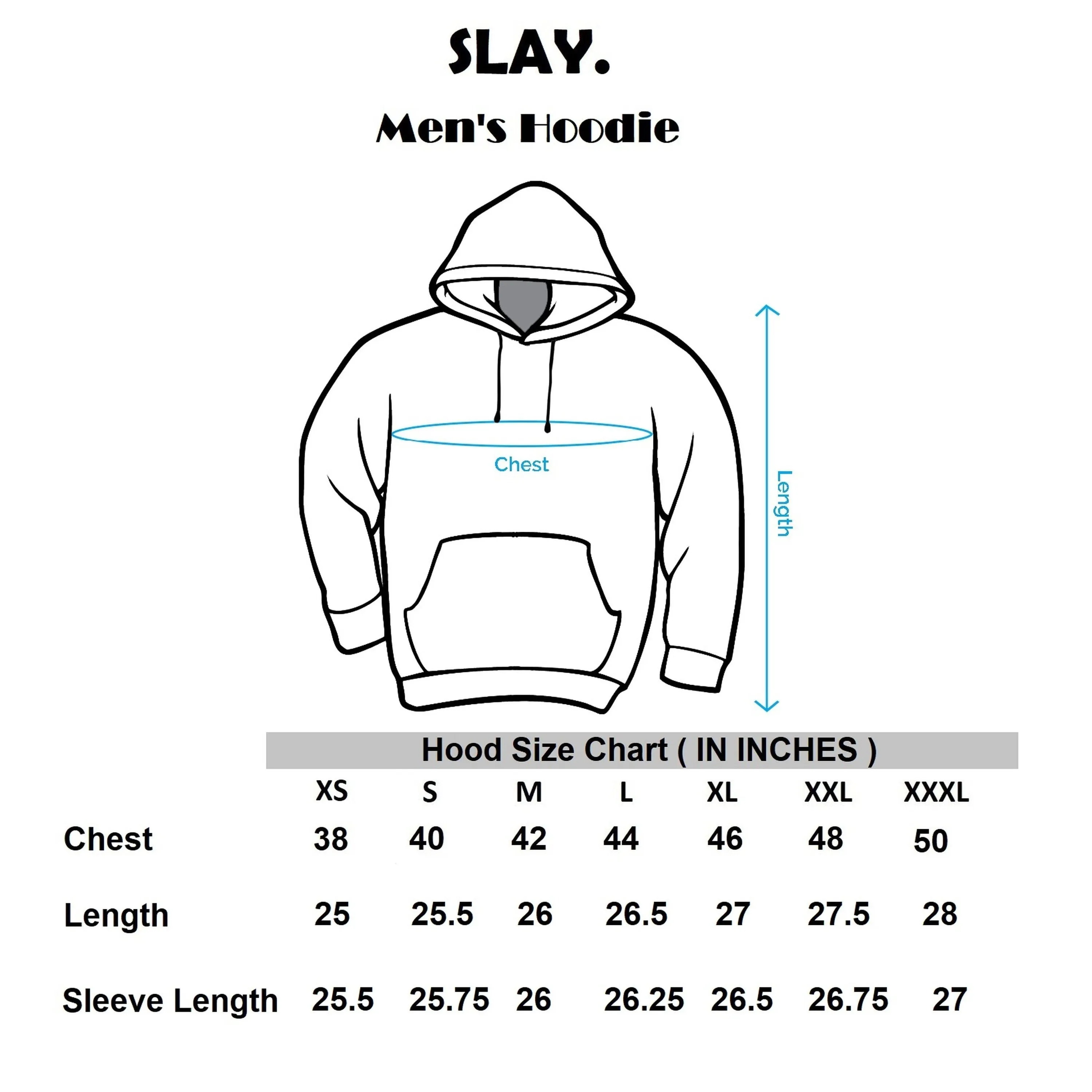 SLAY. Men's Printed Hoodie with Kangaroo Pocket