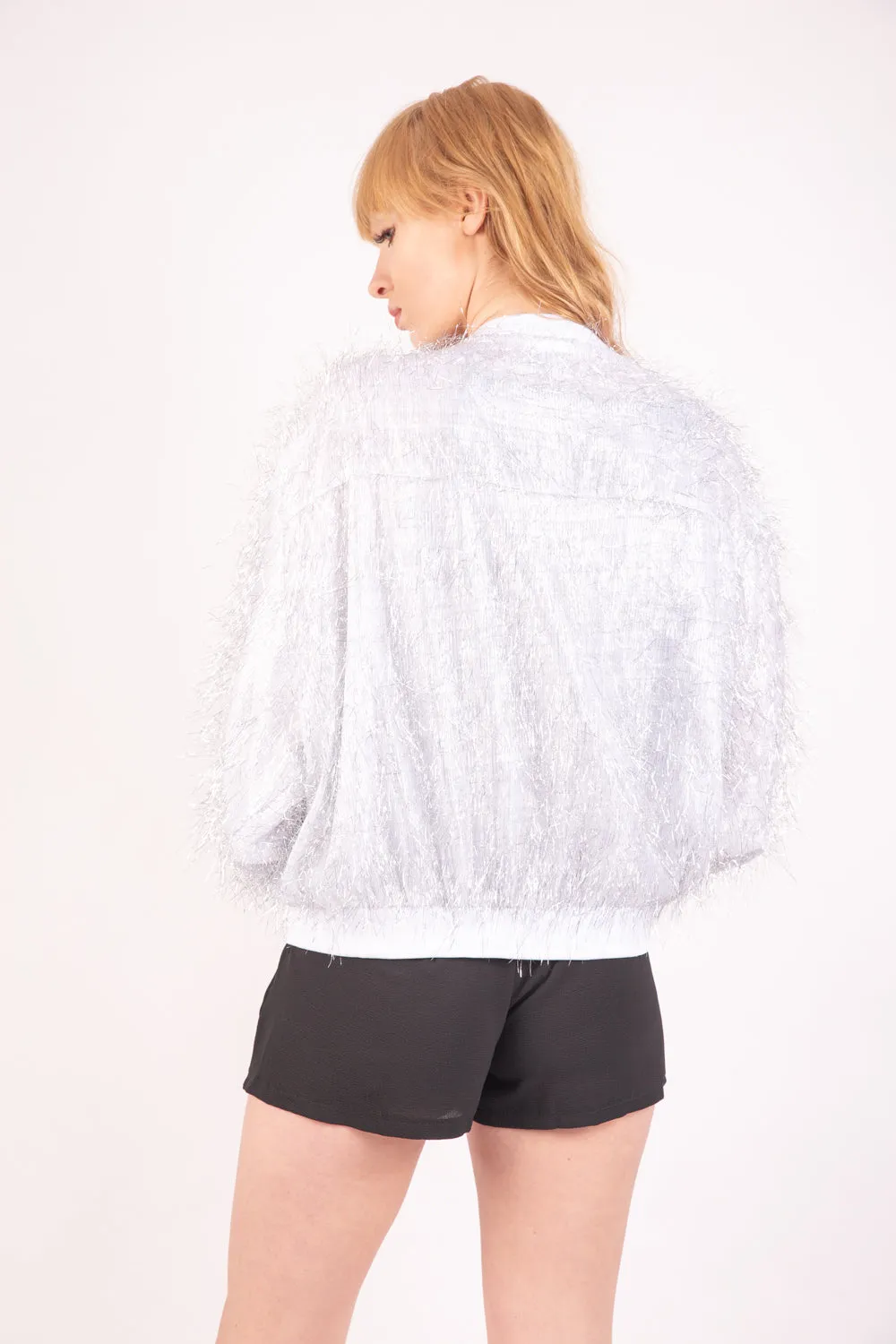 Sparkly Fringe Bomber jacket