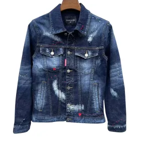 Splash Paint Patch Casual Denim Jacket