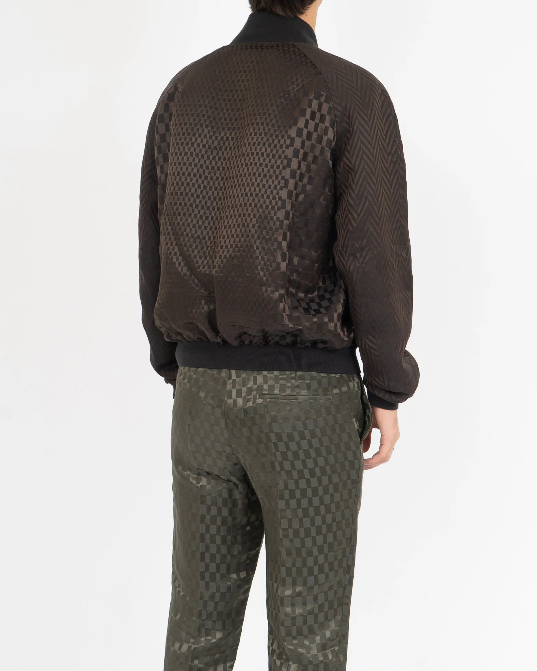 SS21 Brown Chevron Jacquard Bomber