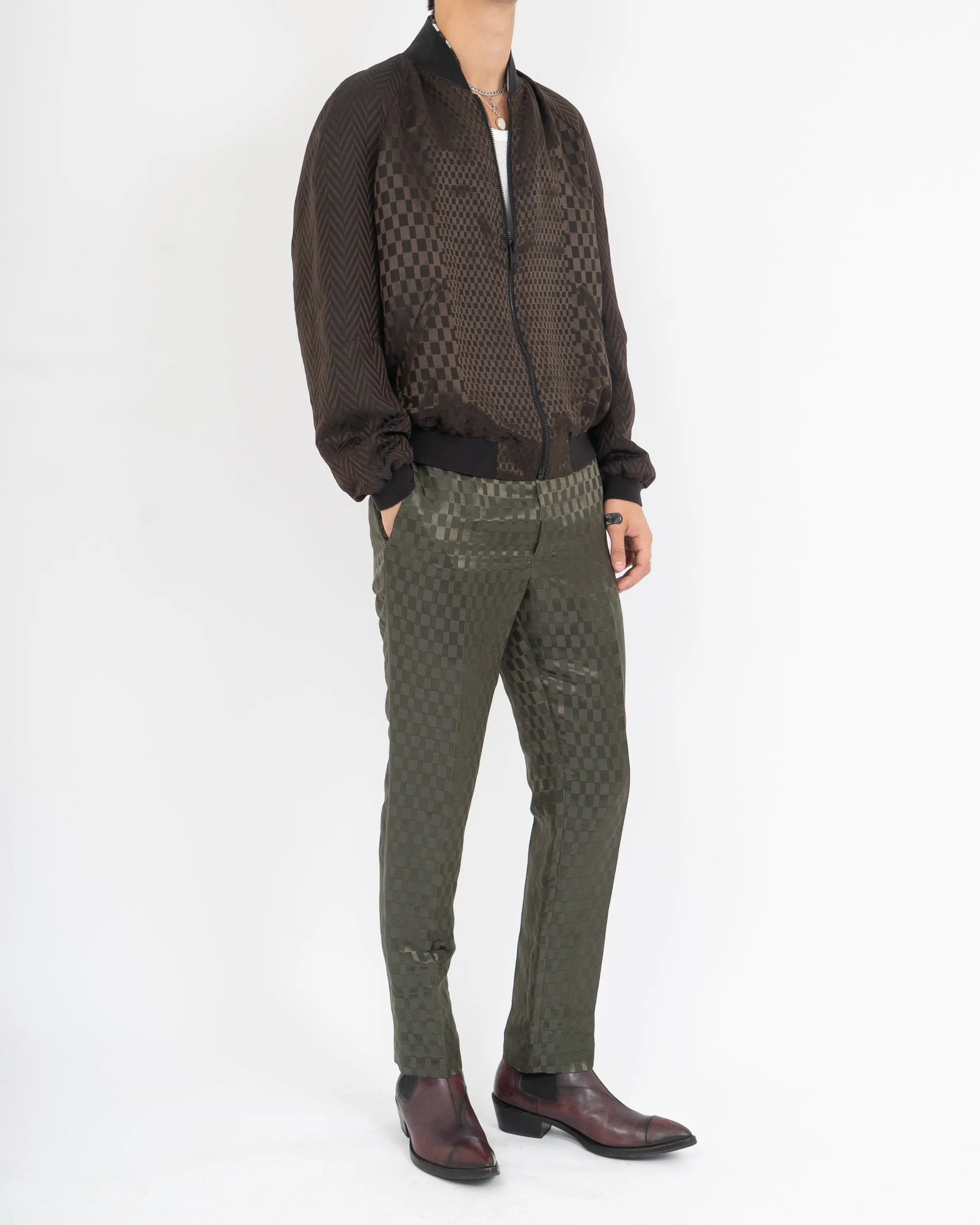 SS21 Brown Chevron Jacquard Bomber