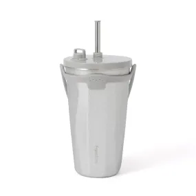 Stainless Steel Tumbler With Straw 500Ml Glitter Silver