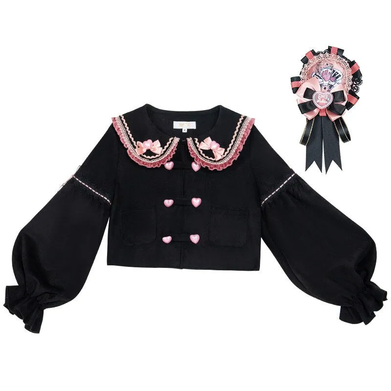 Strawberry Bomb ~ Sweet Color Block Lolita JSK Dress with Long Sleeve Jacket