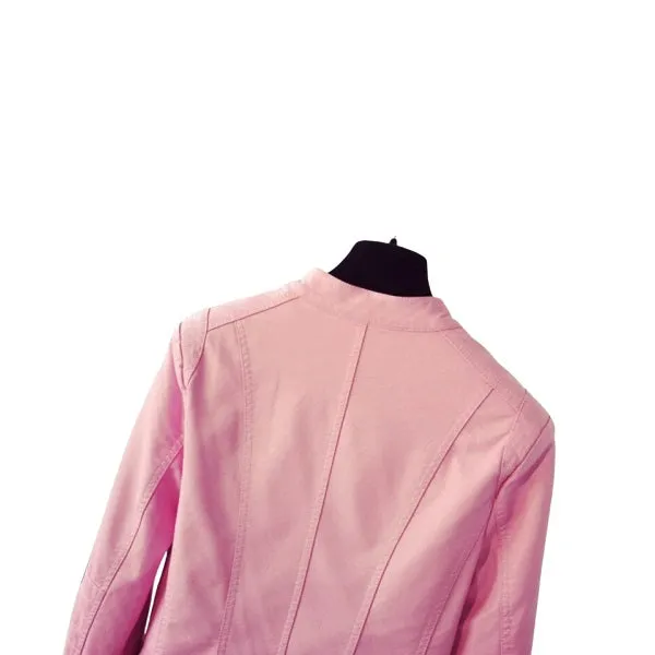 Sweet Pink Leather Jacket