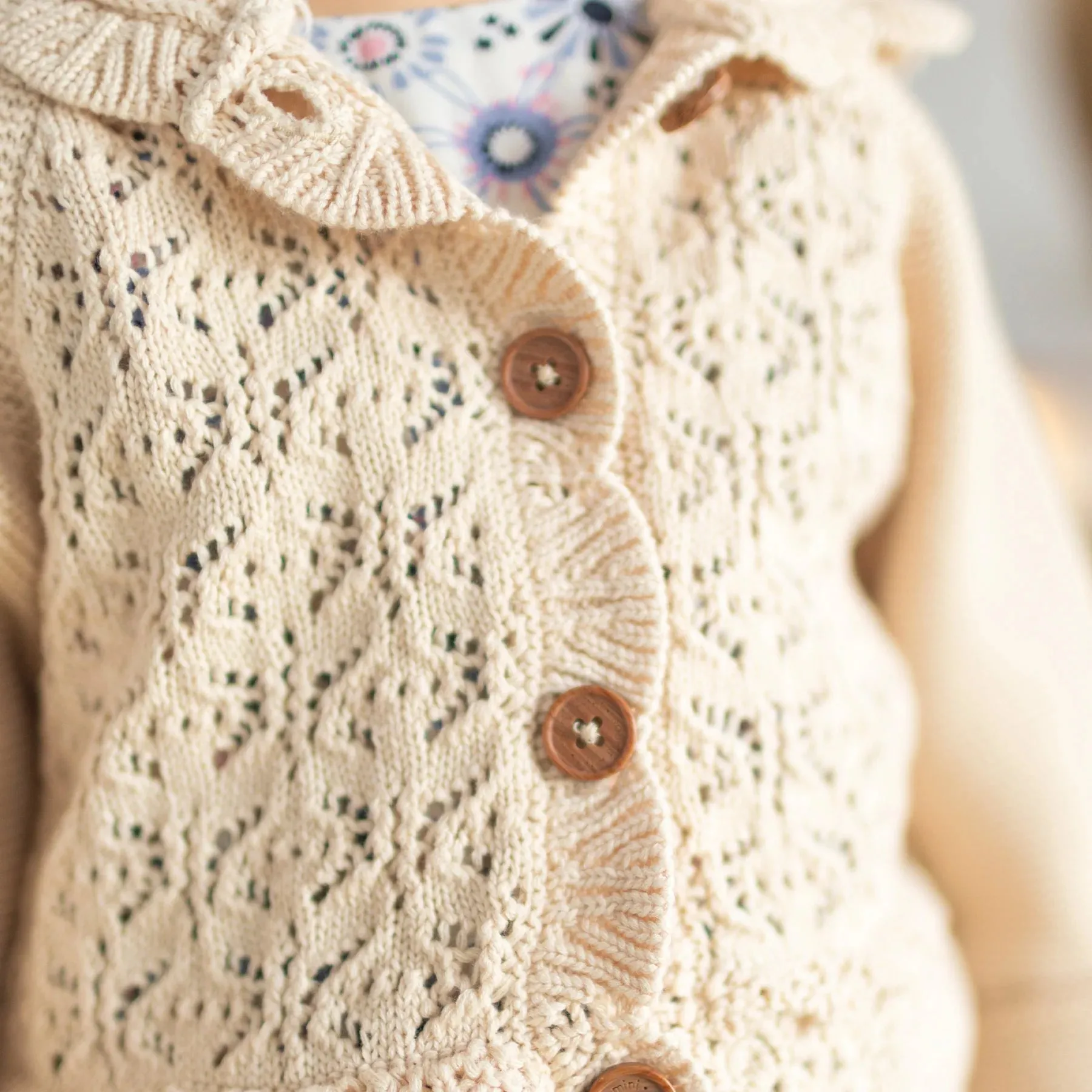 The Allison Hooded Crochet Cardigan - BABY