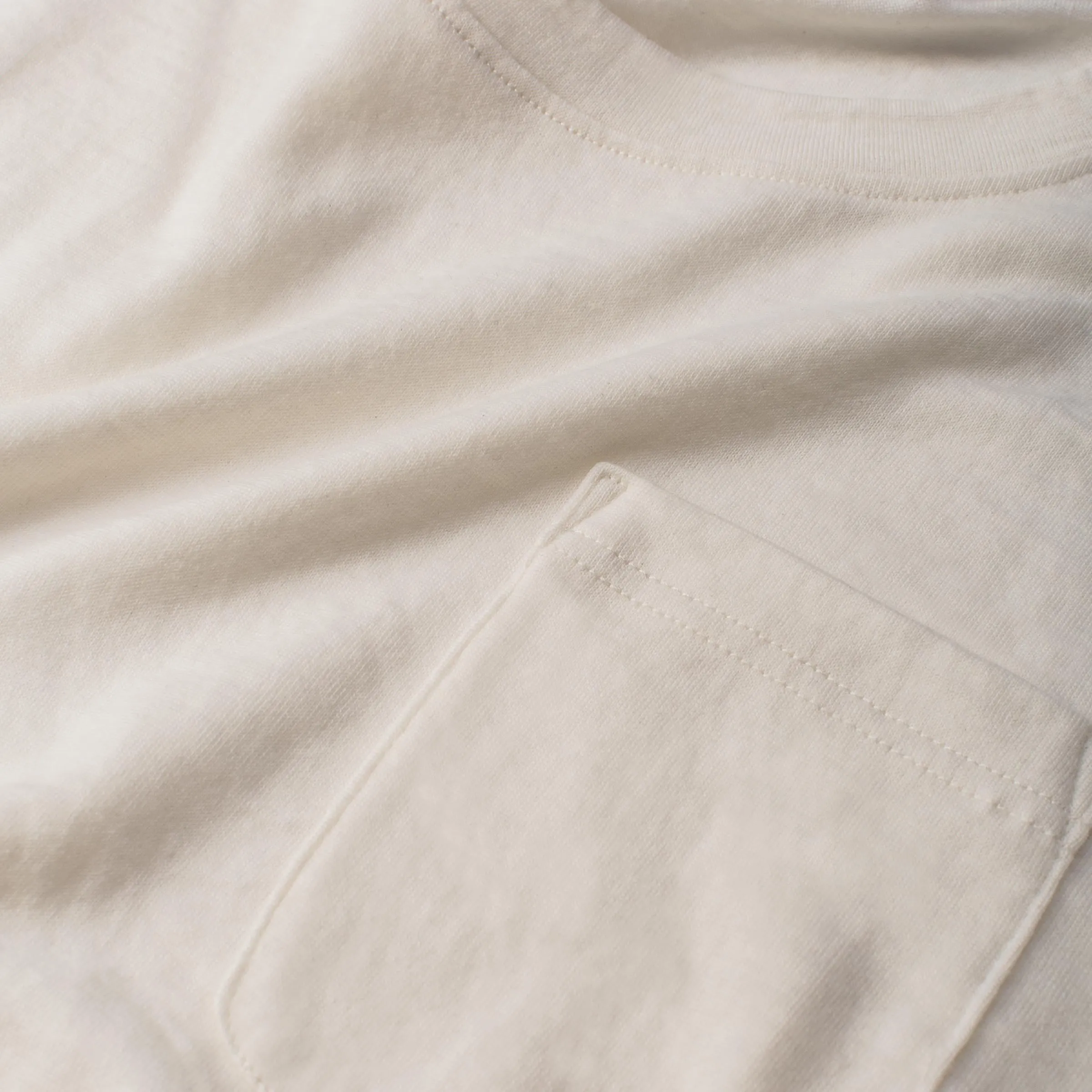 The Crewneck Pocket Tee in Natural Merino