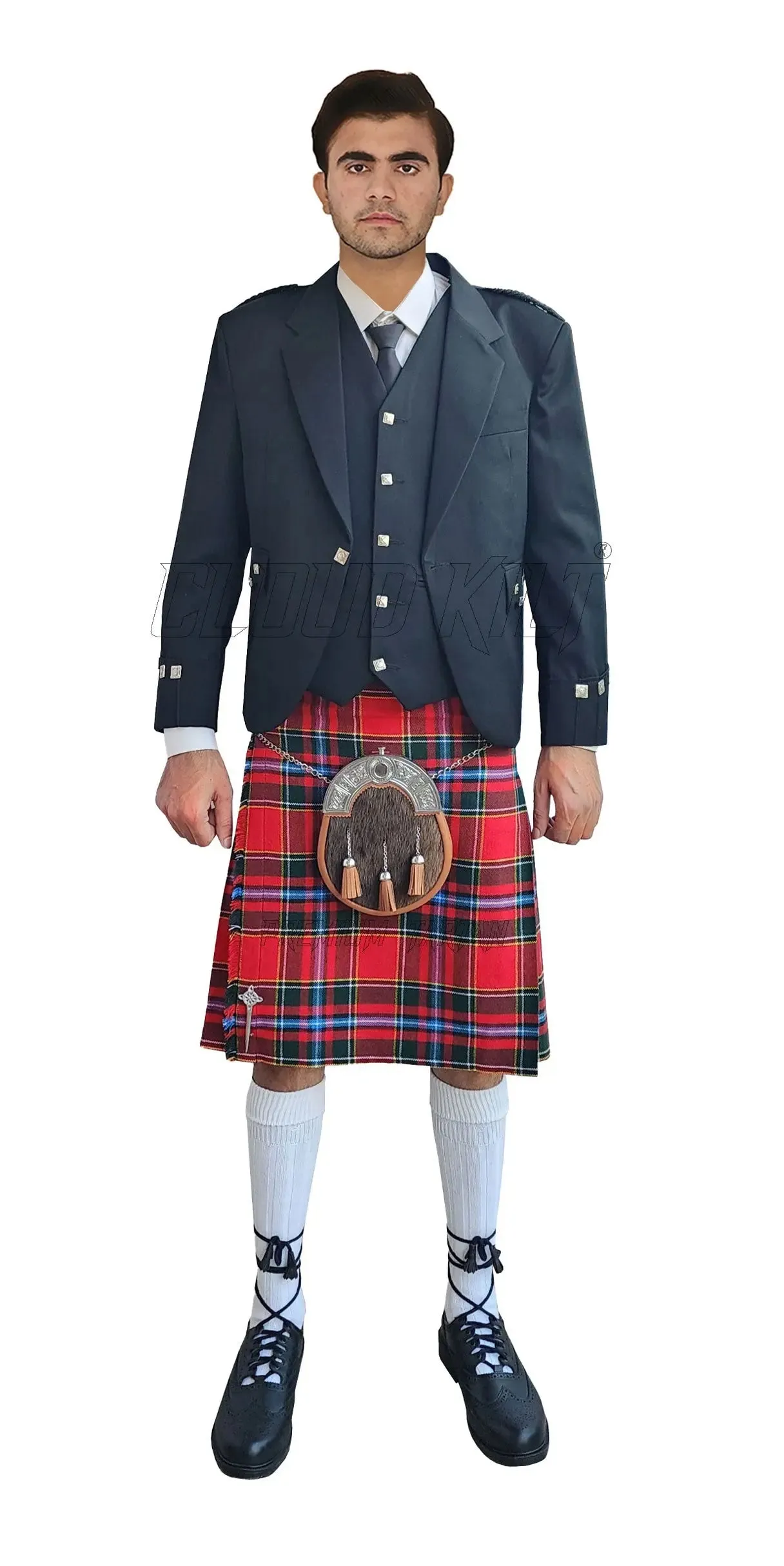 Tweed Argyll Wedding Kilt Outfit With Drummond of Perth Modern Tartan Kilt