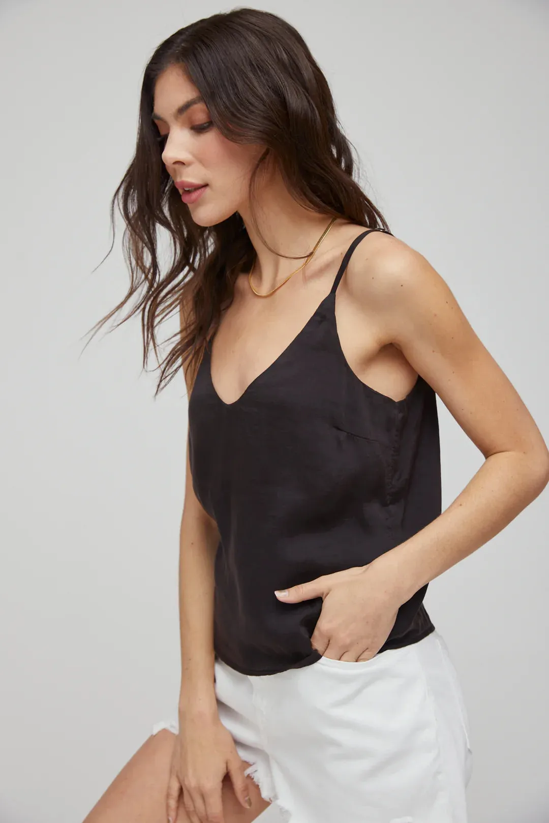 V Neck Cami - Black