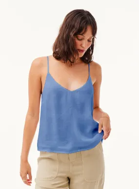 V Neck Cami - Mykonos Blue