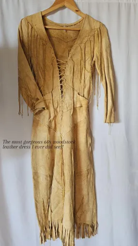 Vintage 1960s Genuine Suede Fringe Dress | Size xxs Small (AUS 6-7) woman