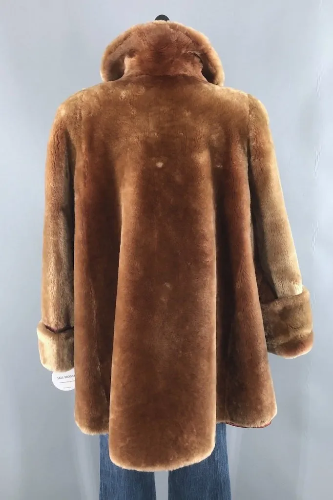 Vintage Caramel Mouton Fur Coat