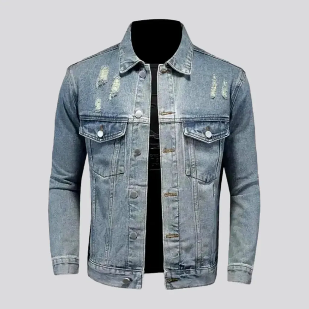 Vintage slim men's denim jacket