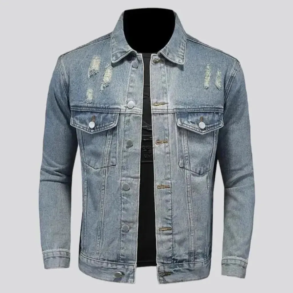 Vintage slim men's denim jacket