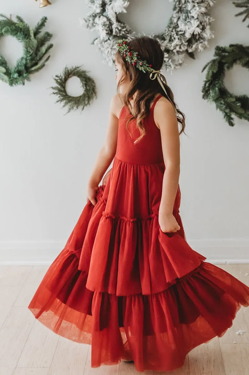 Wendy Dress (venetian red tulle)