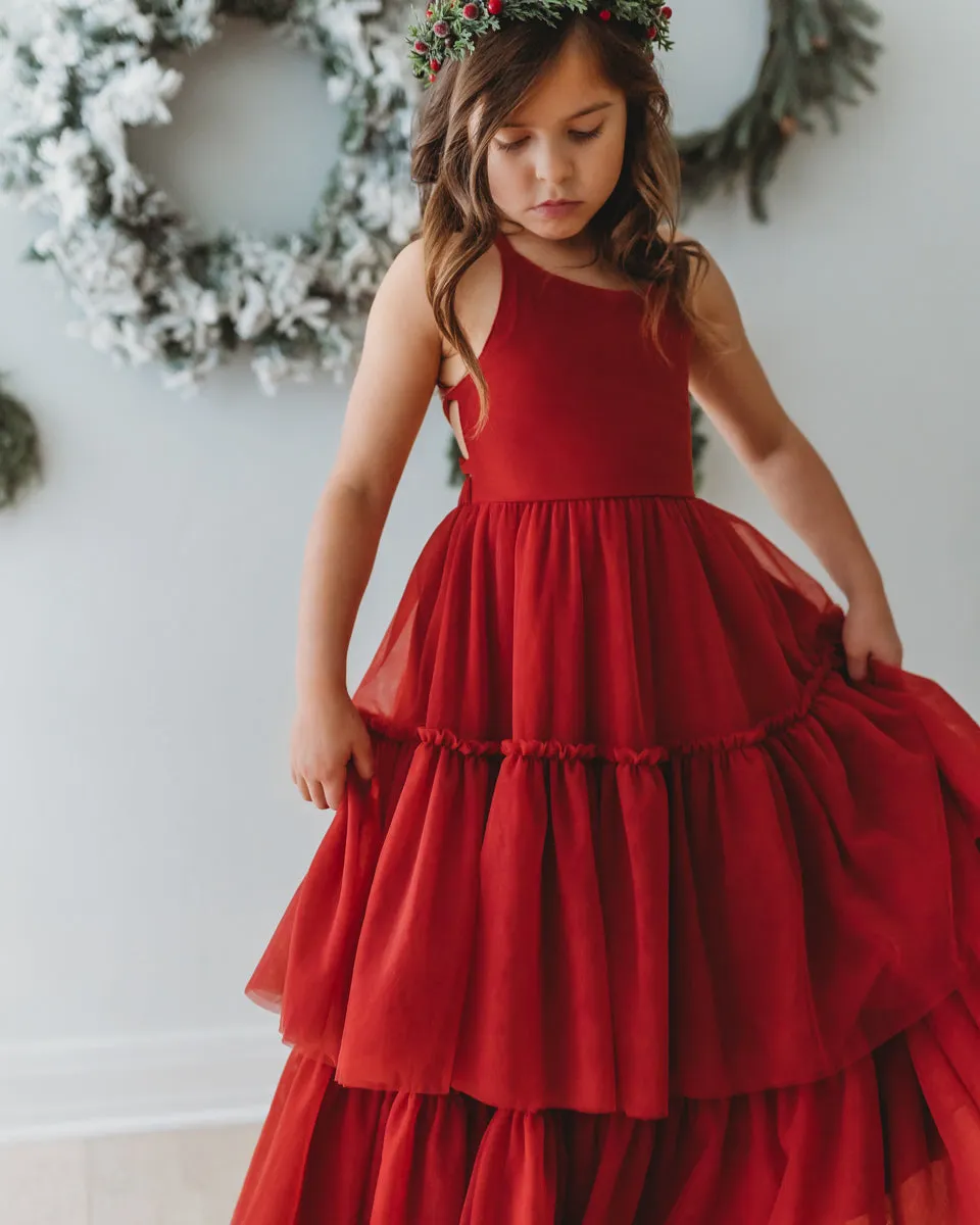 Wendy Dress (venetian red tulle)