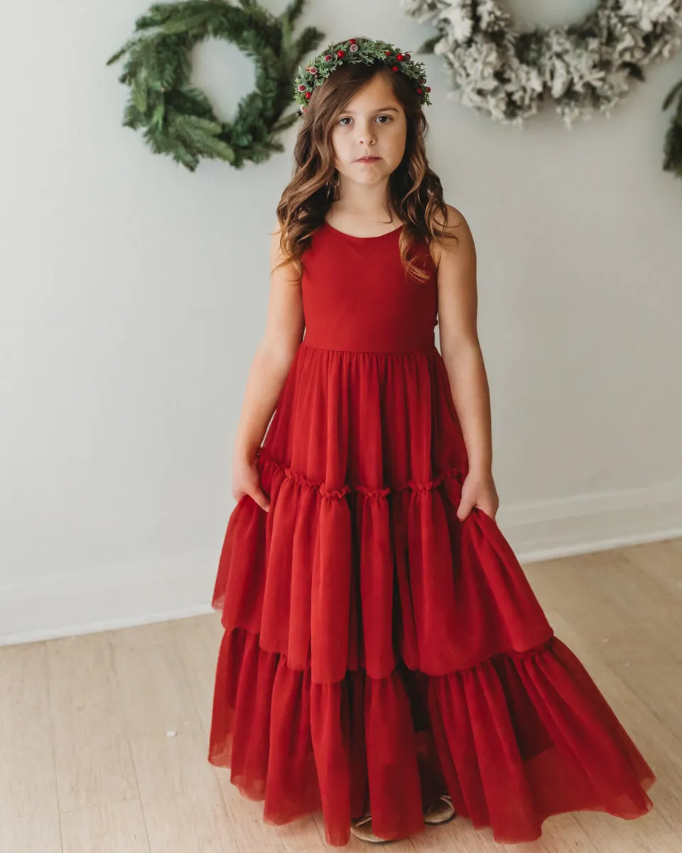 Wendy Dress (venetian red tulle)