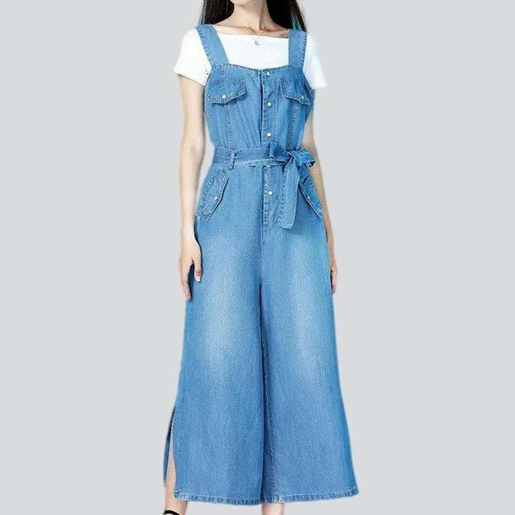 Wide-leg jean overall for ladies