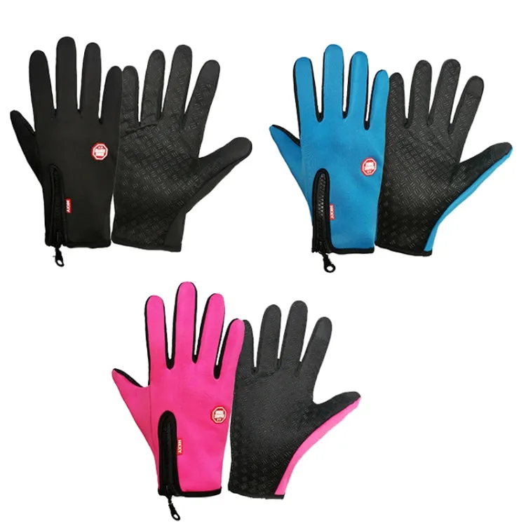 Winter Outdoor Riding Sports Waterproof Touch Screen Glove, Size: XL(H041 Red)