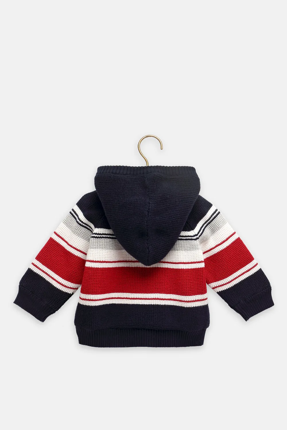 Winter Red & Blue Stripe Cardigan