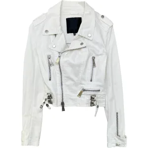 Women's Embellished Skull Jacket White Size S