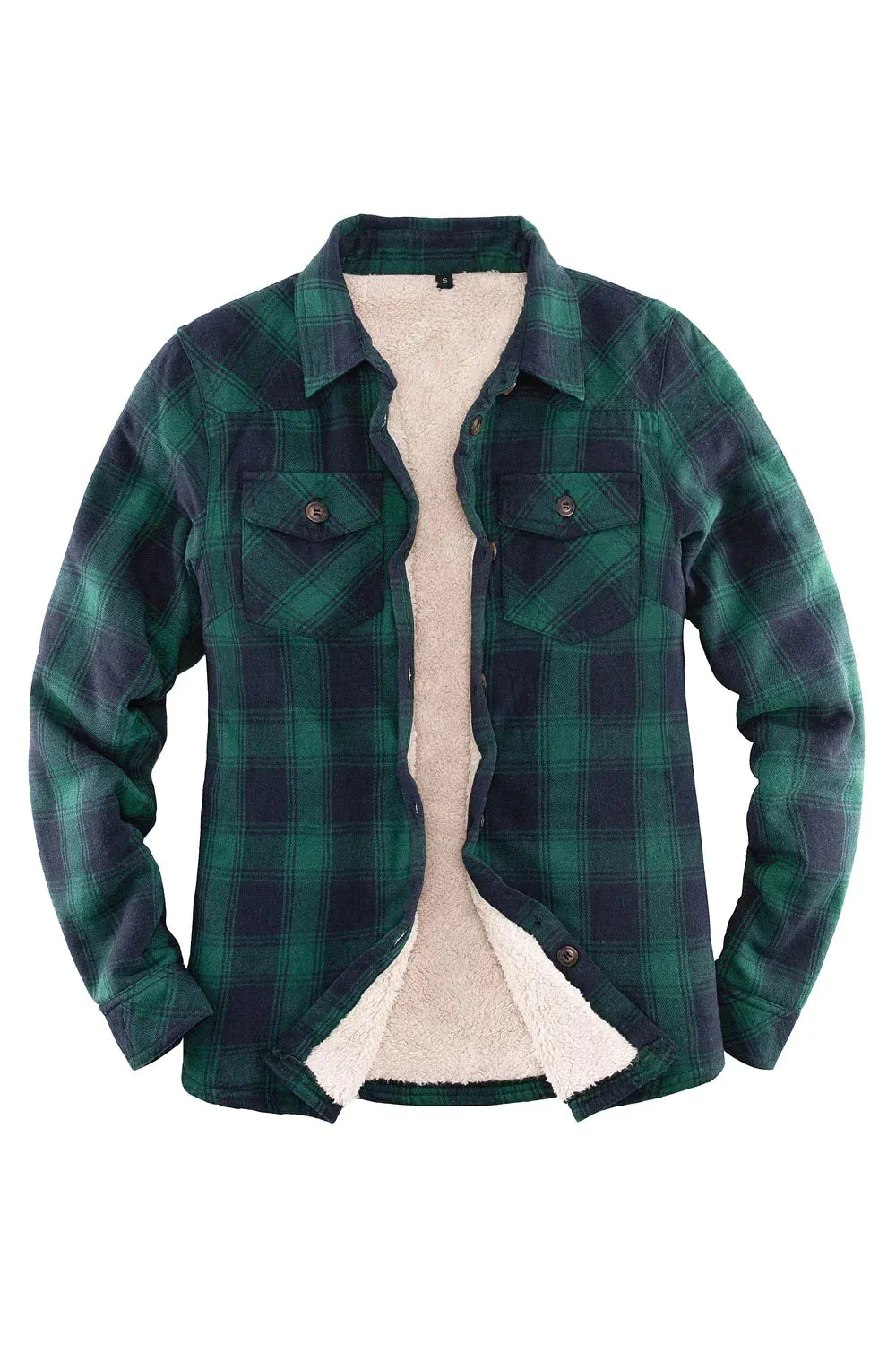 Women's Matching Family Green Plaid Flannel Shirt Jacket