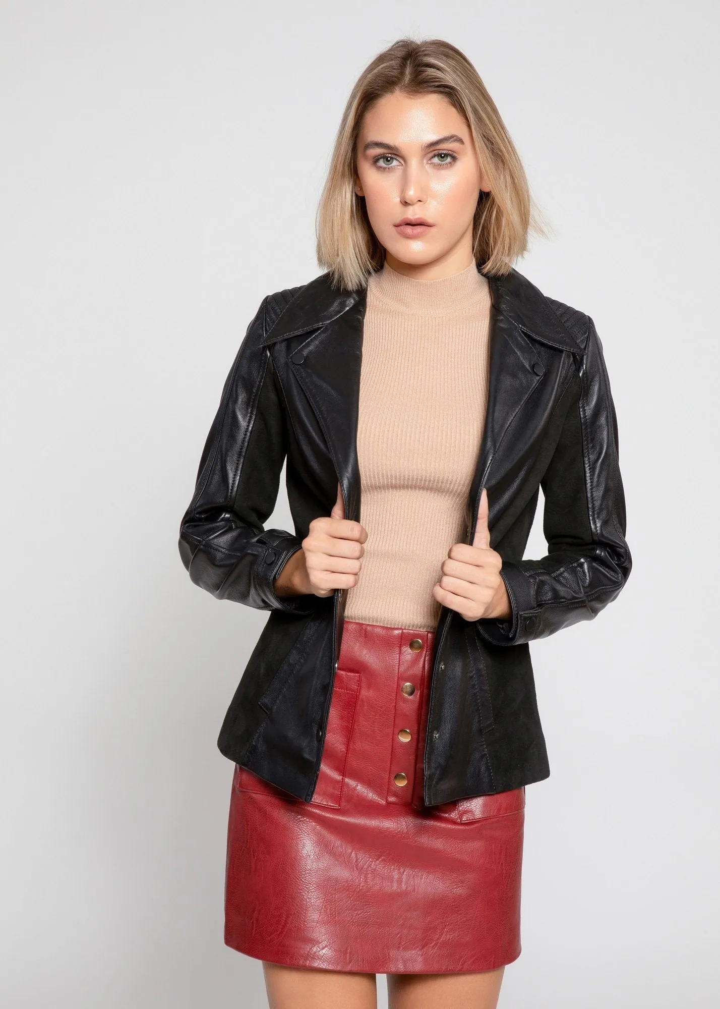 Womens Myrcella Suede Leather Blazer