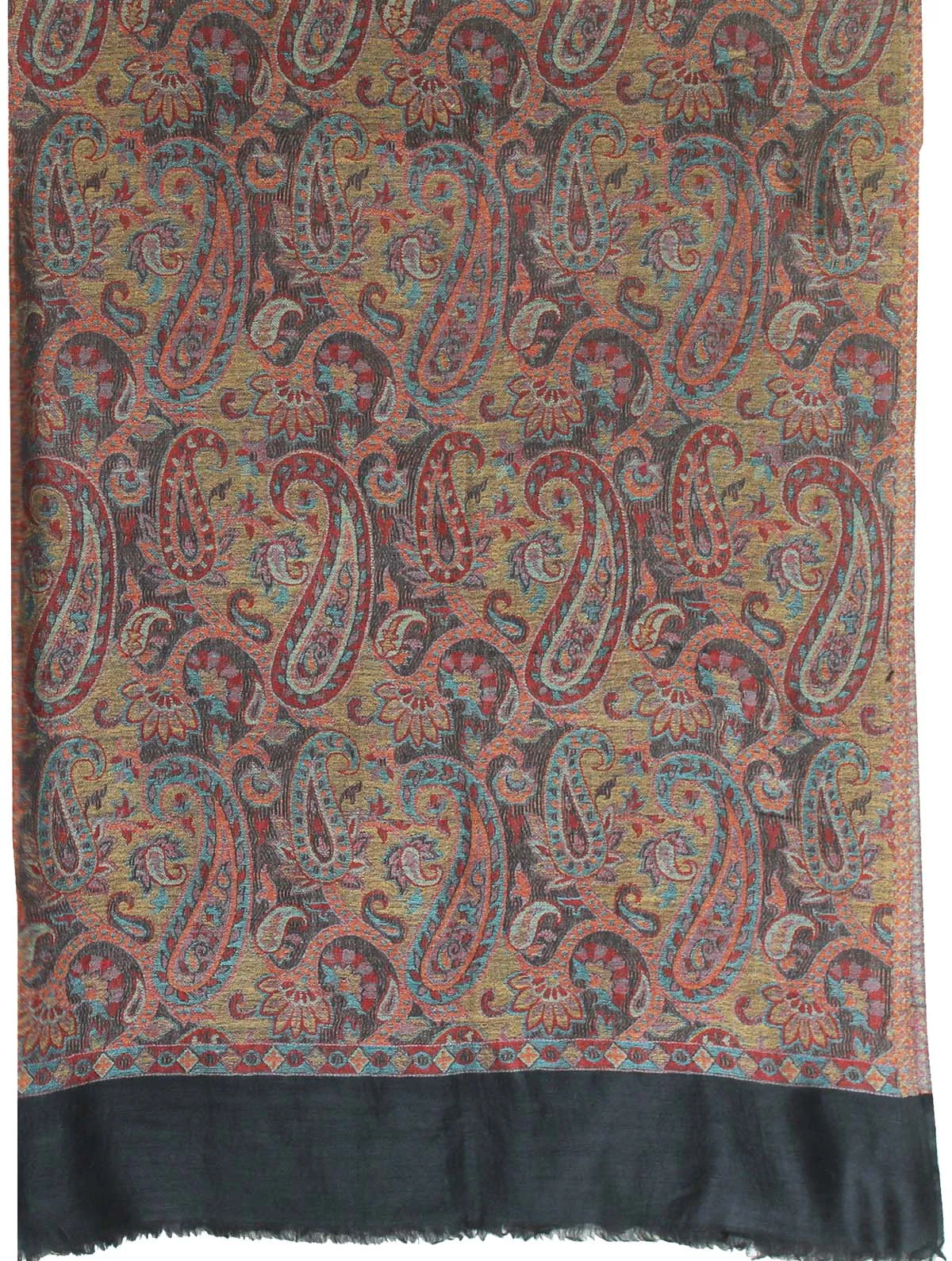 Women's Paisley Scarf Shawl Wool Indian Clothes (80 x 28 inches)