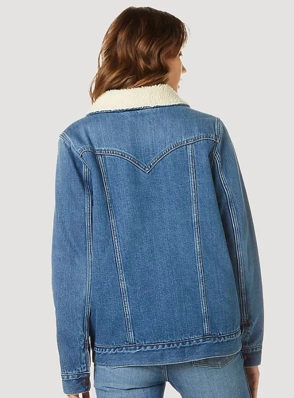 Women's Wrangler Barn Sherpa Denim Coat