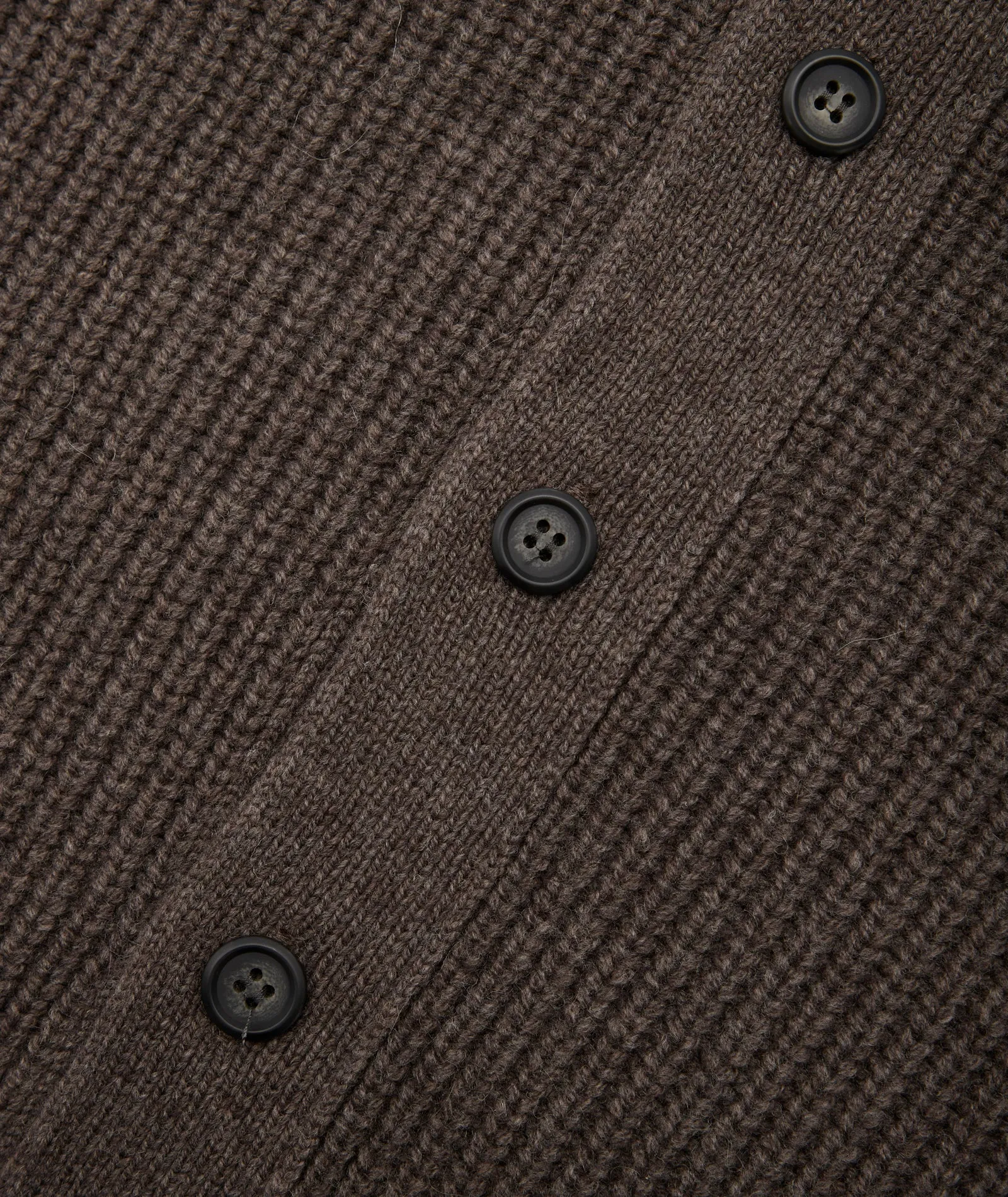 Wool Knit Cardigan - Dark Taupe Melange