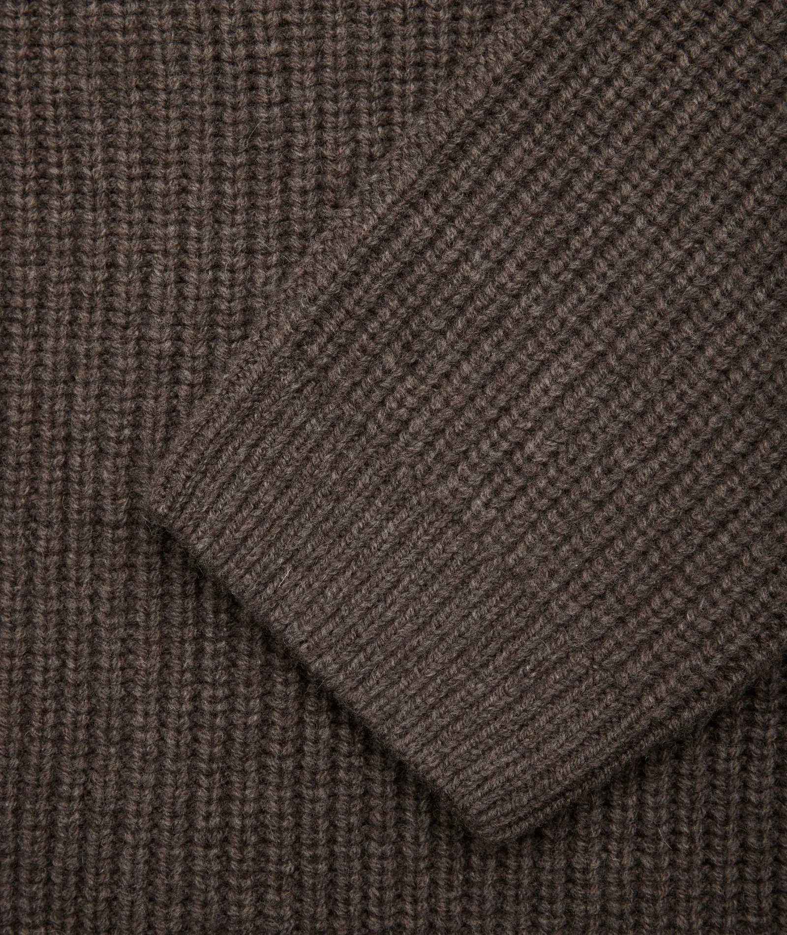 Wool Knit Cardigan - Dark Taupe Melange