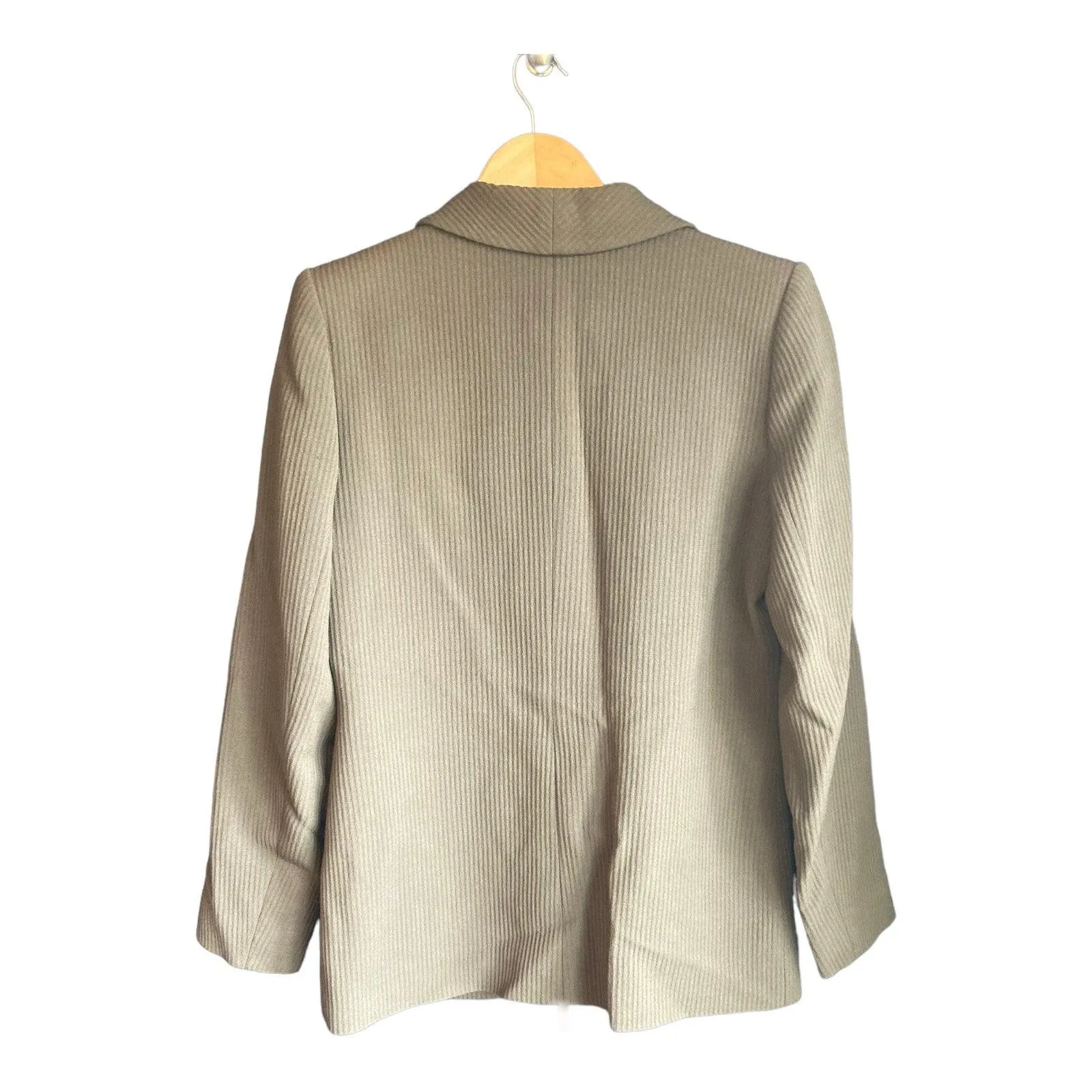 Yves Saint Laurent Wool Khaki Green Long Sleeved Jacket UK Size 12