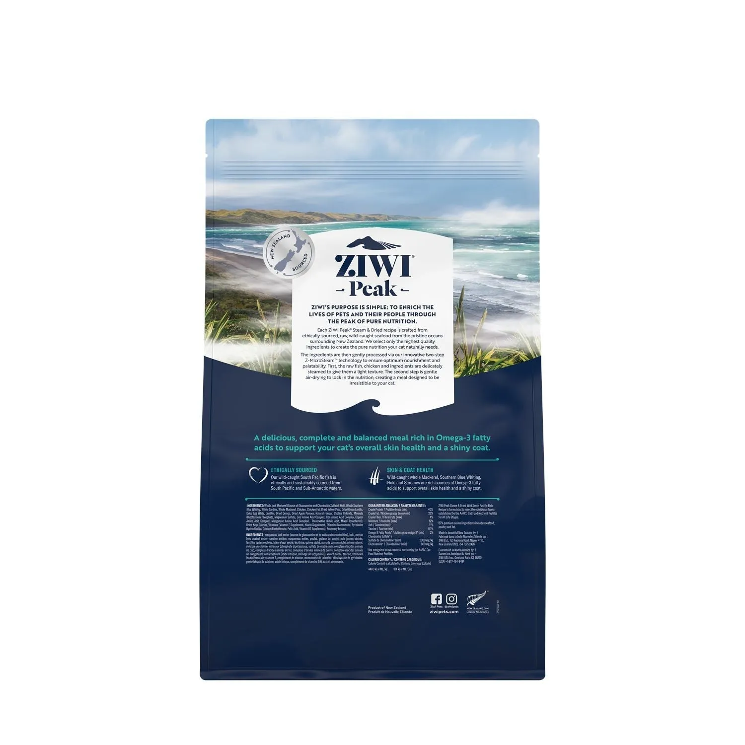 ZIWI Peak Steam and Dried Wild South Pacific Fish Cat Food 2.2kg